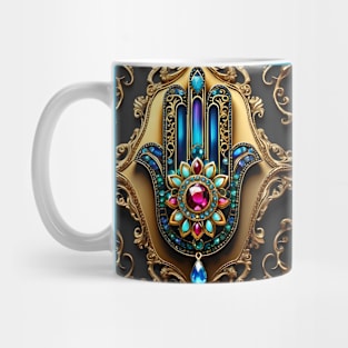 Baroque Bejewelled Hamsa Hand Mug